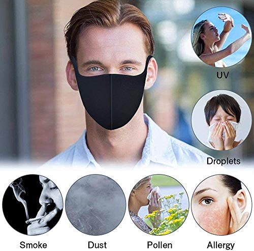 Preisvergleich Produktbild 12 Stück Mundschutz Maske, Staub Gesichtsmaske, Fashion Unisex Face Masks, Wiederverwendbare und waschbare Maske zum Laufen (schwarz)