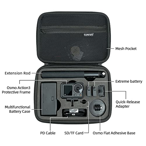 SUREWO Surface-Waterproof DJI Action 6 Carrying Case,Travel Portable Bag Compatible with DJI Osmo Action 6/5 Pro/4/3 Adventure Combo Accessories - Image 4