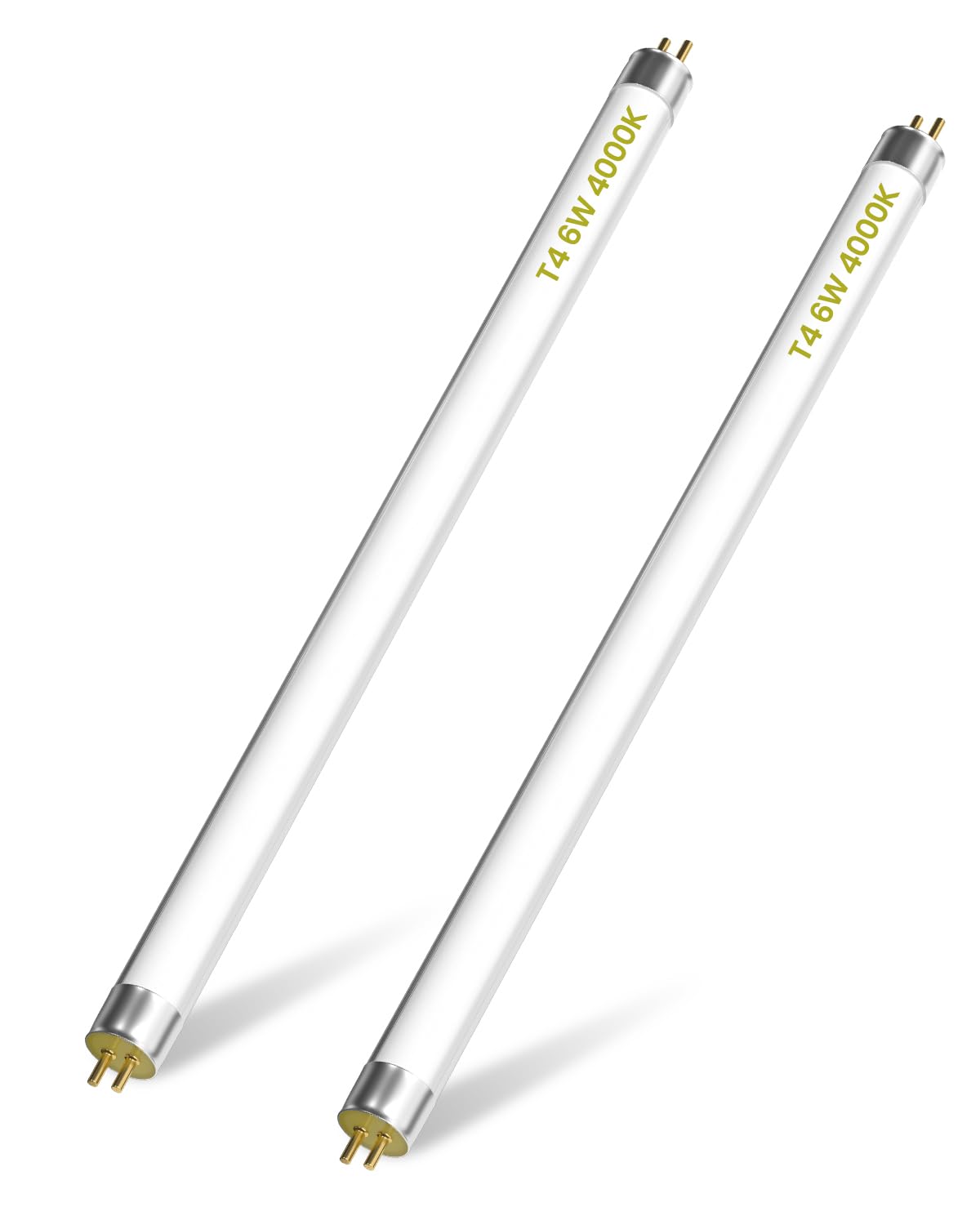 Lamptobe T4 6W Fluorescent Tube Lamp 232MM - G5 2 Pin Base Fitting T4 Under Cabinet Lights Natural White 4000K High Efficiency Lamp, 232MM Including Pins/ 218MM Excluding Pins (2-Pack)
