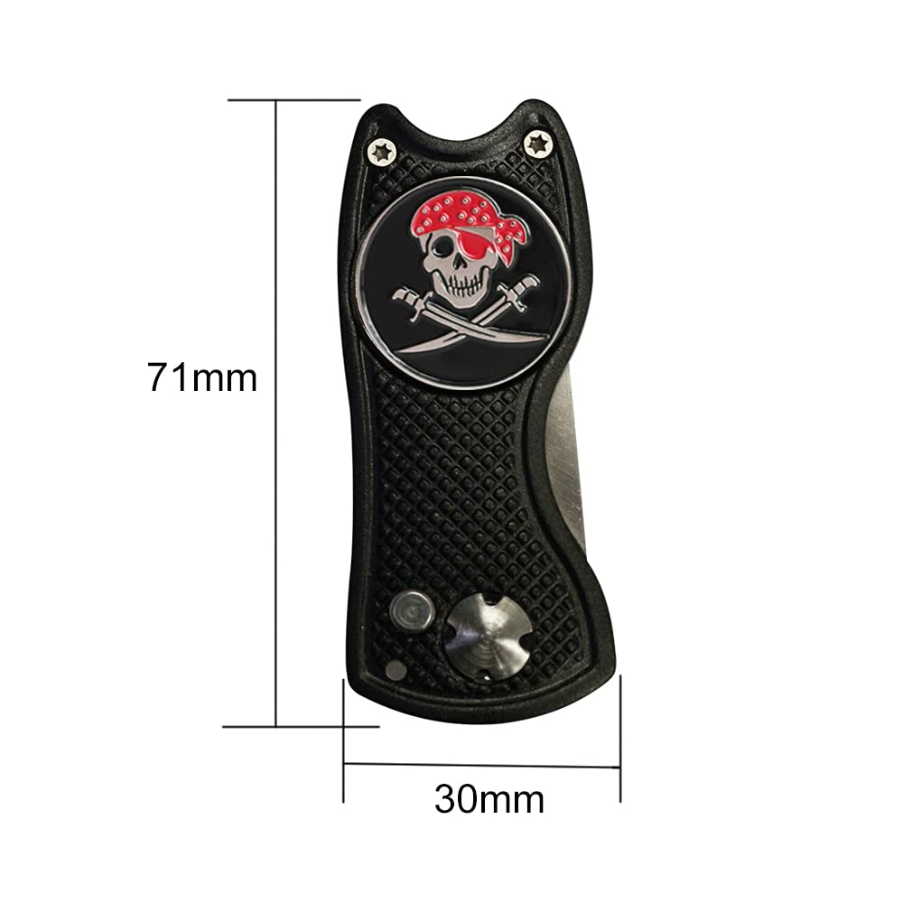 GOLTERS Golf Ball Marker Divot Tool Sets Switchable Divot Repair Tools (one Divot with Four Ball Markers)