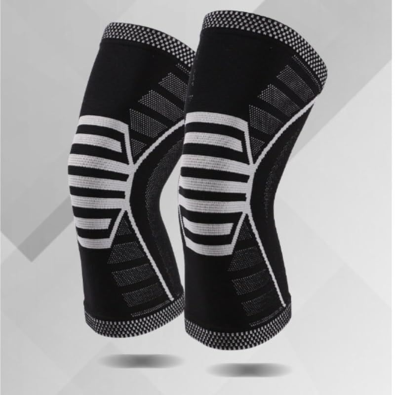 Exercise, protection Sports Woven Knee Pads for Men Women Outdoor Nylon Knee Pads Breathable Protective Gear for Fitness, cycling, running, playing football(Medium)