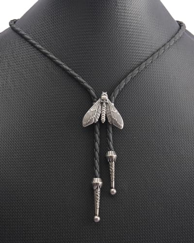 Image of GelConnie Bolo Ties for Men Women Western Cowboy Tie Mens Western Necklace Leather Necktie Gold Bolero Tie Cowboy Necklace