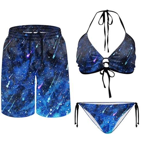 Trendy Couple Matching Swimsuits Sexy Couple Swimwears Womens Bikini Sets Mens Swim Trunks
