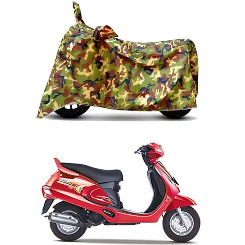 Image of Waterproof 100% PVC Coated Full Bike Scooty Two Wheeler Body Cover Compatible for Mahindra Duro /UV-Rays /Heat Protection /Birds Dropping /Scratchproof /Dust Proof /All Varient[6X6 Jungle Print]