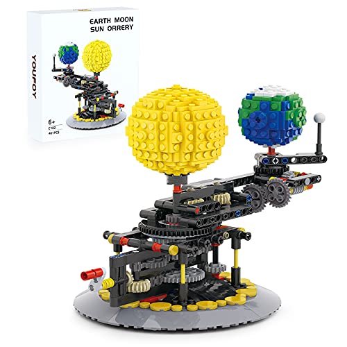 Millionspring Système Solaire Modèle Sciences Kit de Construction,Jouets éducatifs de Jeu de Cadeau de Scientifique Junior de Modèle Rotatif de Système Solaire - (461PCS)