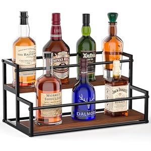 THYGIFTREE Liquor Bottle Display Shelf 2 Tier Liquor Rack Holder Bar Shelf Stand for Liquor Organizer Countertop Liquor Risers Storage Shelves Wine Rack for Whiskey THYGIFTREE Liquor Bottle Display Shelf 2 Tier Liquor Rack Holder Bar Shelf Stand for Liquor Organizer Countertop Liquor Risers Storage Shelves Wine Rack for Whiskey