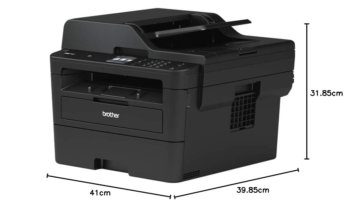 Brother MFC-L2750DW Stampante Multifunzione Laser 4 in 1 Bianco e Nero, Velocità di Stampa 34 ppm, Scheda di Rete Cablata, Wi-Fi, NFC, Fronte-Retro Automatico, ADF da 50 Fogli, Display Touchscreen