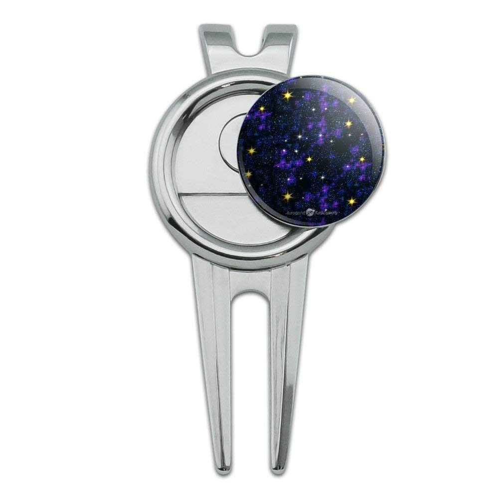 GRAPHICS & MORE Stars Shine Space Galaxies Pattern Golf Divot Repair Tool and Ball Marker