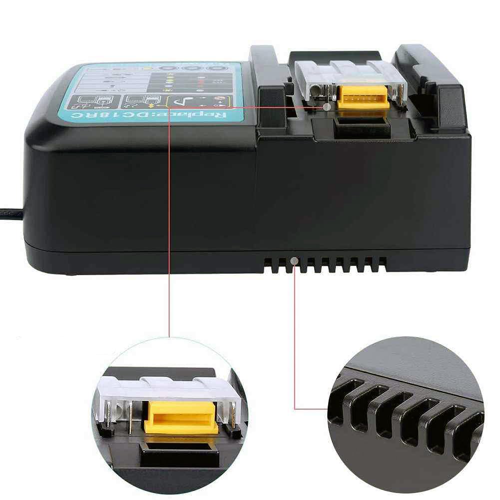 CYDZ® BL1850B accu 18 V 5,0 Ah met oplader DC18RC vervangen voor Makita accu BL1850B BL1850 BL1840B BL1840 BL1830B BL1830 BL1850 BL1835 BL1845 BL1815 met led-display