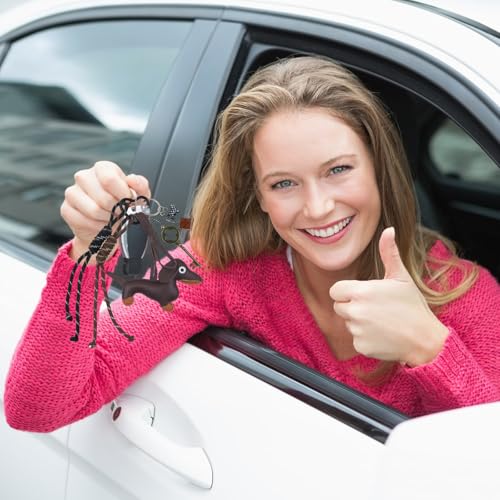 Roinaid Taschenanhänger Niedlich Bag Charms Leder Dackel Anhänger,Taschen Charms Exquisit und Praktisch Anwendbar Auf Schultaschen Rucksäcke Sporttaschen für Damen und Mädchen(Kaffeefarbe)