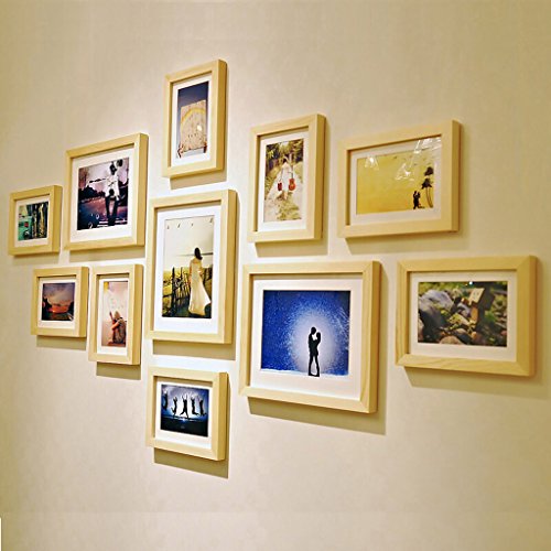 Marco de fotos europeo de madera maciza para pared de salón, dormitorio, comedor, fondo, combinación para colgar en la pared, marco de fotos 100 x 240 cm, decoración de pared Cover