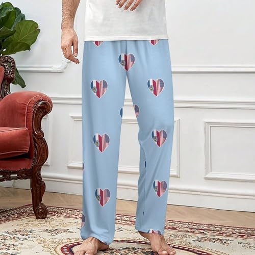 U.S. And Missouri Flags Men's Pajama Pants Lightweight Pjs Bottoms Sleep Lounge Pant with Pocket Drawstring3
