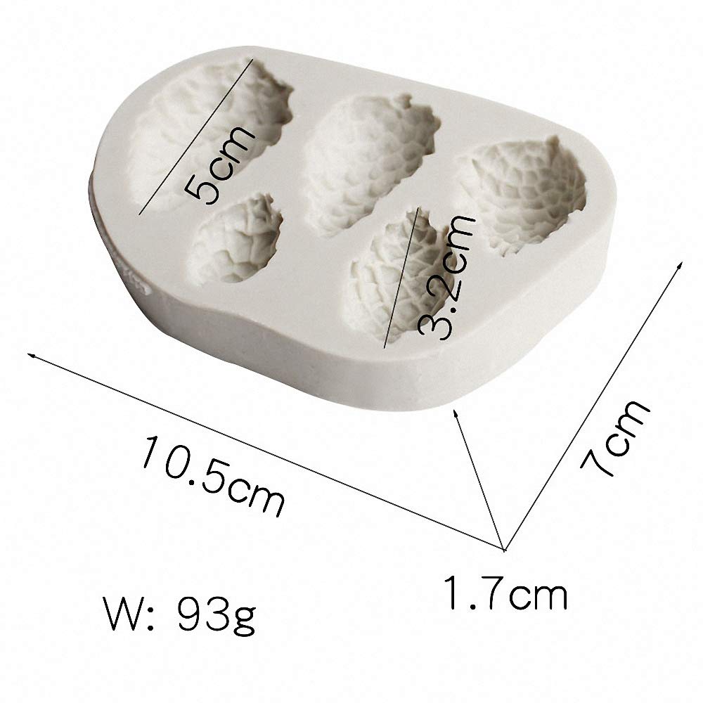 5-Cavity Pinecone Cake Fondant Mold, Pine Cone Silicone Chocolate Candy Mold Cake Cupcake Decorating Tools Sugar Craft Gum Paste Polymer Clay Mold - Image 6