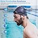 RELAXYO Swimming Bone Conduction Headphones, IPX8 Waterproof Earbuds Bluetooth 5.4 Open Earphones with MP3 7H Playtimes, Underwater Headphones for Swimming Running Cycling（White）