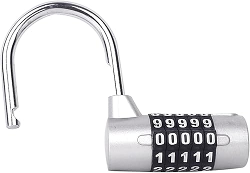 Miniatura 7 de Candado de combinación de 5 dígitos, candado de gimnasio, cerradura de combinación reemplazable, adecuado para casilleros escolares, cajas de