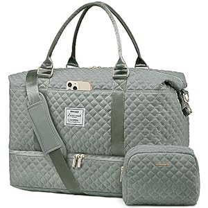 LOVEVOOK Reisetasche Damen Sporttasche Groß mit Schuhfach & Nassfach Weekender Travel Duffle Bag mit Kosmetiktasche Kliniktasche Geburt Mama Set Wasserdicht Handgepäck Tasche für Flugzeug Reise Gym