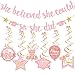 Pink She Believed She Could So She Did Banner Graduation Party Decorations 2023 College Graduation Decorations She Believed She Could So She Did Party Decorations
