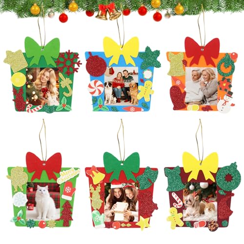 12 Stück Weihnachten Fotorahmen Ornament, Weihnachtsbaumanhänger,...