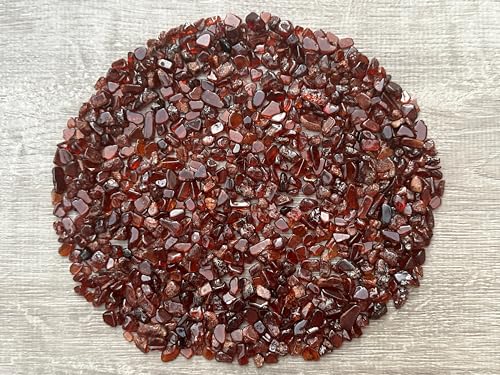 Image of GAF TREASURES 2 oz Lot Natural Semi Tumbled Orange Garnet Gemstone Chips, Crushed Mini Orange Garnet Crystals, Undrilled Crystal Chips (Orange Garnet)