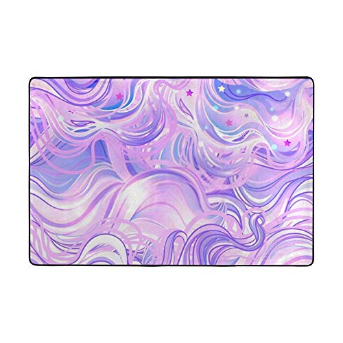 Tapis en velours corail violet Ruchen au design abstrait unique