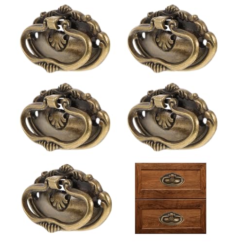 Milisten 5 Sets Tiradores Vintage de Aleación 78x43mm   Perillas Decorativas Retro con Tornillos para Gabinetes, Armarios y Cajones de Madera   Herrajes Estilo Antiguo para Restauración de Muebles
