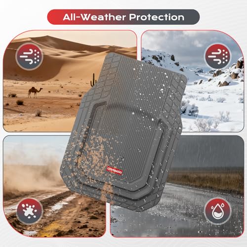 Image of Coverado Heavy Duty Car Floor Mats, Deep Dish Car Mats Full Sets, Durable Waterproof Floor Mats, Trim to Fit Automotive Mats, Universal Car Accessories for Cars SUV Trucks Sedans Vans, Gray, 3pcs