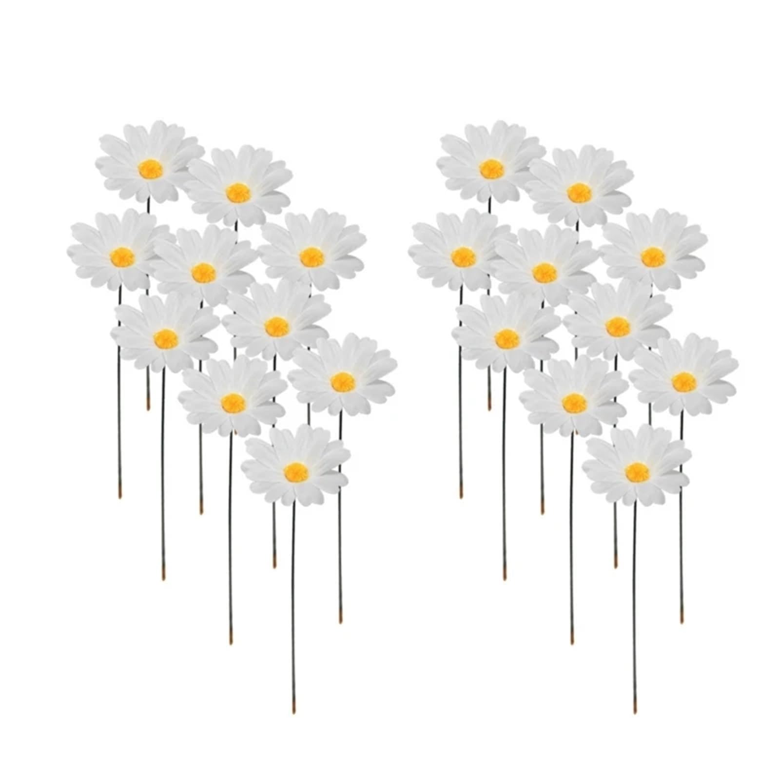 20pcs Daisy Flower Stakes 12 Inch Garden Decoration Yard Lawn Ornaments