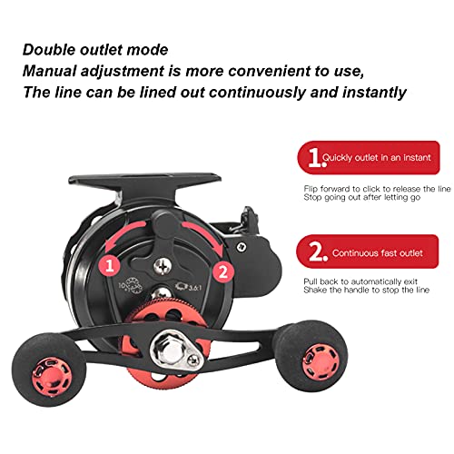 banapo USB wiederaufladbare Angelrolle, USB Linkshänder Angelrolle Absteigende Floß Angelrolle mit Alarm für Raft… – Bild 3