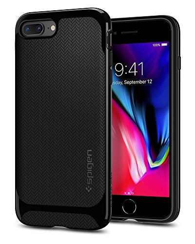 Spigen Neo Hybrid Designed for Apple iPhone 8 Plus Case (2017) / Designed for iPhone 7 Plus Case (2016) - Black & Shiny Black