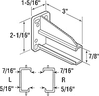 Vista 3 de Prime-Line R 7227, placa trasera de riel de cajón, 5/16 pulgadas 7/8 pulgadas, plástico, blanco, 1 par (1 izq, 1 der)
