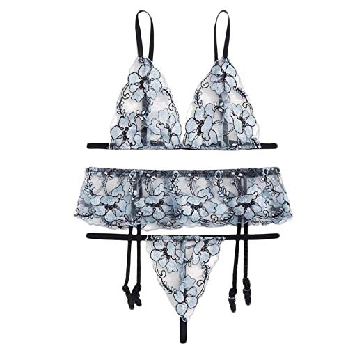 Ensemble lingerie dentelle 3 pièces avec jarretière gainante pour sublimer la silhouette