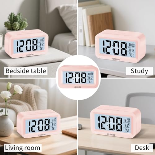 Image of Travel Digital Alarm Clock,Battery Operated with Backlight, Indoor Temperature, Desk Small Clock,Snooze Model,12 /24H Display for Bedrooms Heavy Sleepers Kids Travel Bathroom