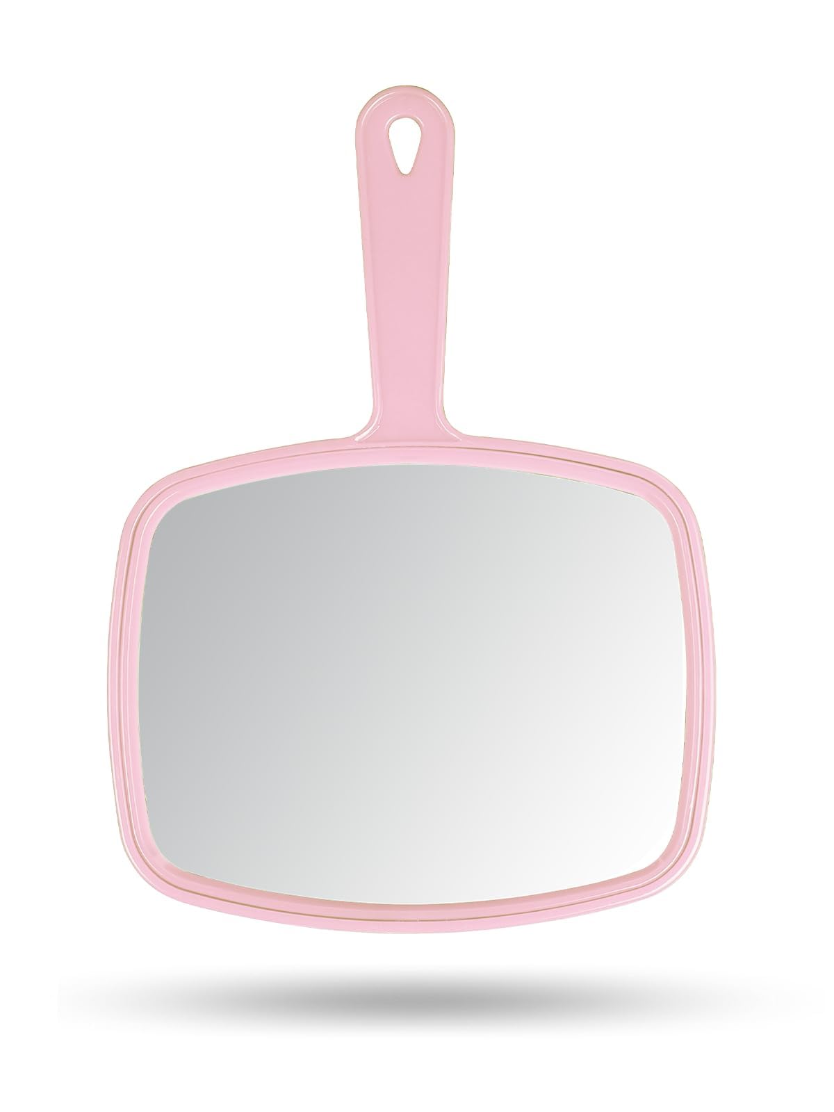 Pink Hand Mirror - Clear Reflection, Easy Hanging -1