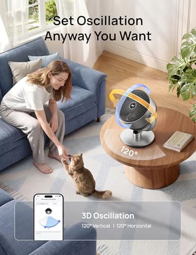Image of DREO 16 Inch 20dB Quiet Smart Fans for Bedroom, DC Room Fan with Remote, 120+120 Oscillating Fan, 6 Modes, 9 Speeds, 12H Timer,Works Alexa /Google /WiFi /Voice Control, Silver, Oversize (DR-HAF004S)