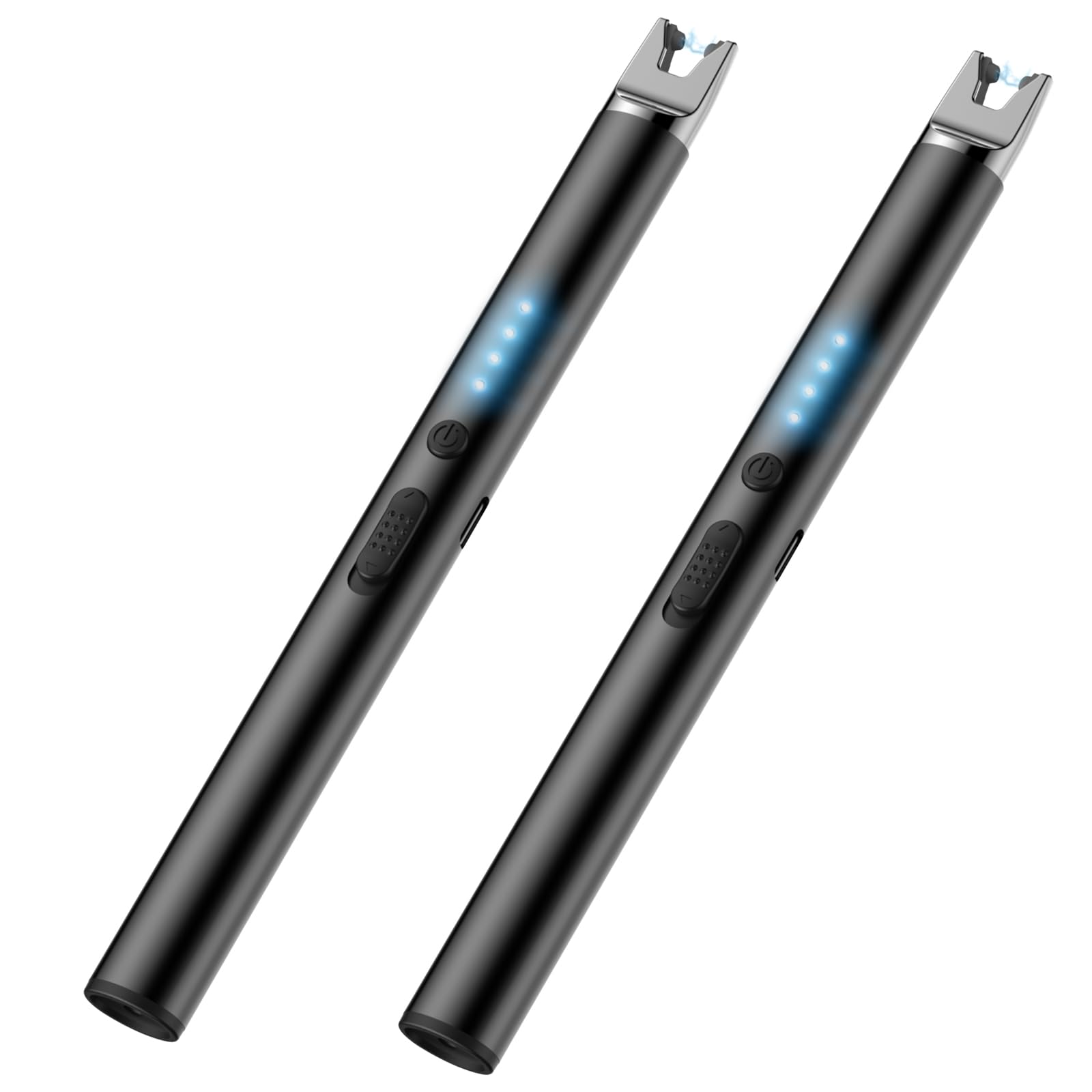 2 Packs Electric Candle Lighters, Christmas Stocking Stuffers Gifts for Women Mom Men Wife Sister,Windproof Flameless USB Rechargeable Plasma Arc Long Lighter for Grill Firework Kitchen