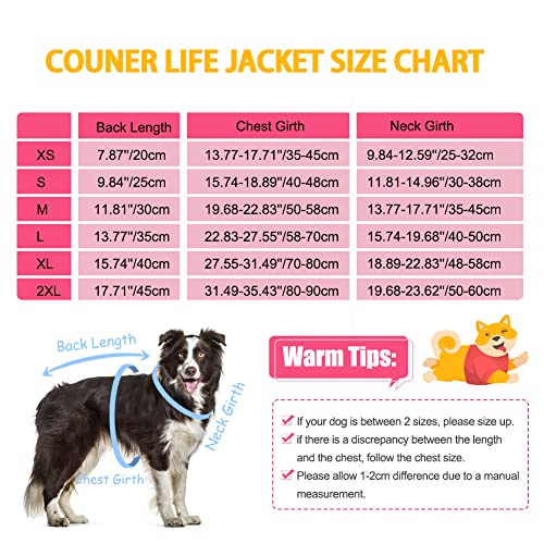 Couner Dog Life Jacket, Dog Life Vests For Swimming, Beach Boating With High Buoyancy, Dog Flotation Vest With Rescue Handle And Shark Fin For Small Medium Dogs #TOP1