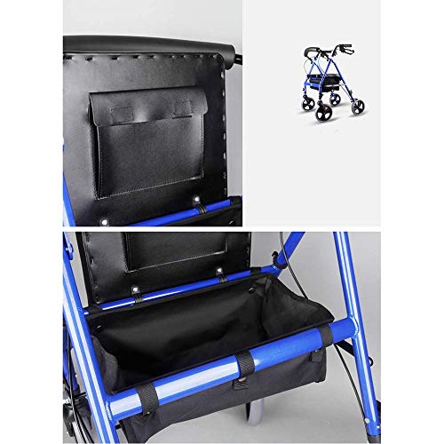 Rollator réglable hauteur 4 roues deambulateur pliable aluminium siege marche