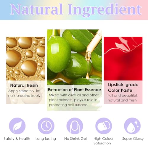 DMQ Pastel Nail Polish Kit, 4Pcs Spring Summer Nail Varnish Set, Candy Macaroon Unicorn Nail Gel Polish, Pink Yellow Blue Purple Quick Dry Nail Gel Nail Paint for DIY Nail Art at Home - No Need Cure - Image 7