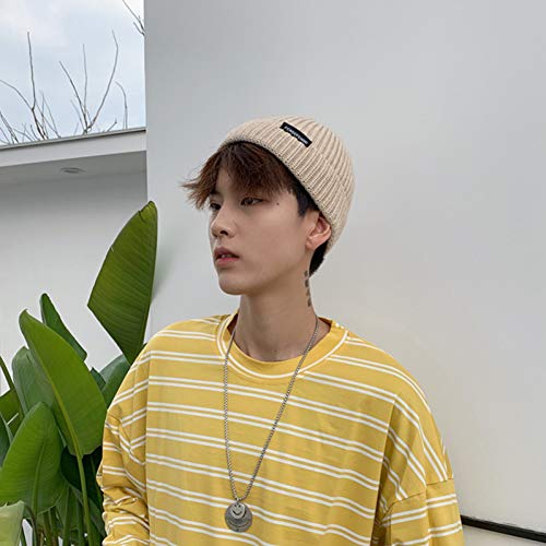 Bonnet tricoté chapeau automne hiver coton hommes style toe cap mode