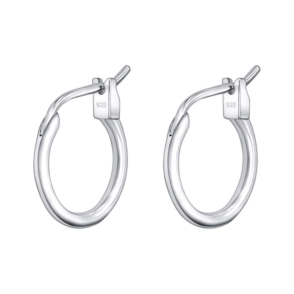 AoedeJ925 Sterling Silver Hoop Earrings Silver Huggie Earrings Clip On Hoop Earrings Hypoallergenic Earrings for Women Men
