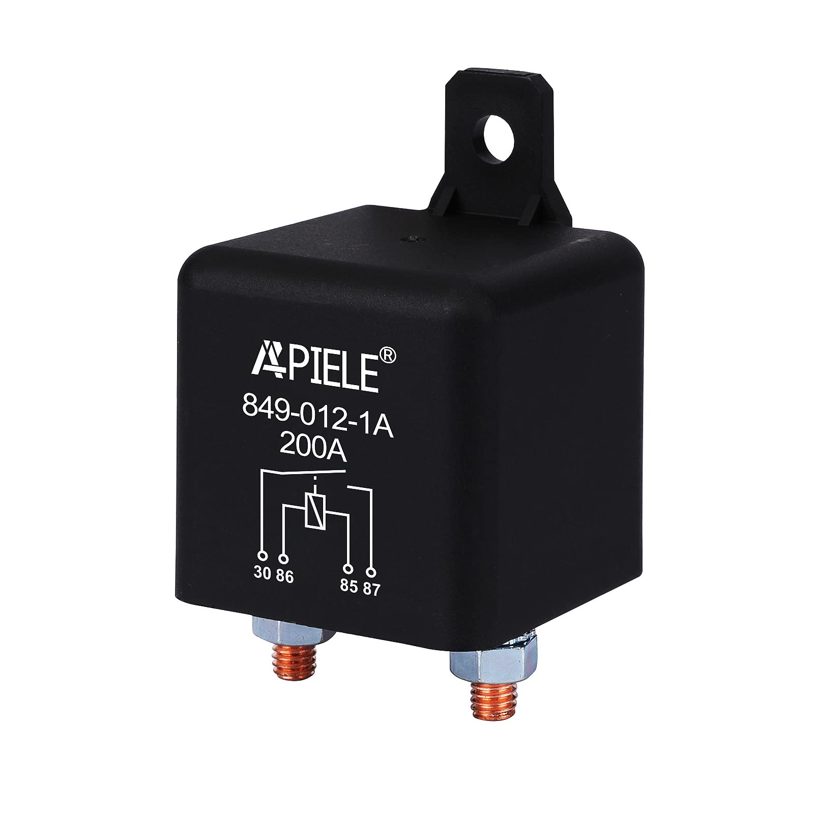 APIELE Continuous Duty Relay 12V DC 200A 4 Pin SPST On/Off Split Charge Relay Switch 1NO 4 Terminal for Truck Boat Marine