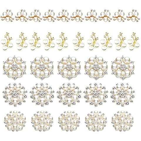 Botones de Diamantes de Imitación con Pedrería y Perlas Cover