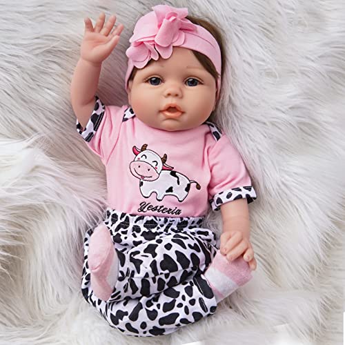 Yesteria Real Life Reborn Baby Dolls Girl Silicone Cotton Body Pink Outfit 22 Inchesâ€¦