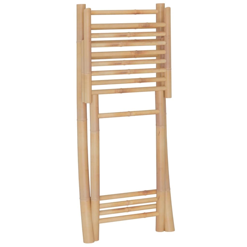 Set di 3 mobili da giardino in bambù, con 2 sedie pieghevoli e bancone da bar, 115 x 55 cm, resistente alle intemperie, per terrazza, balcone, esterni, con telaio robusto e design tropicale