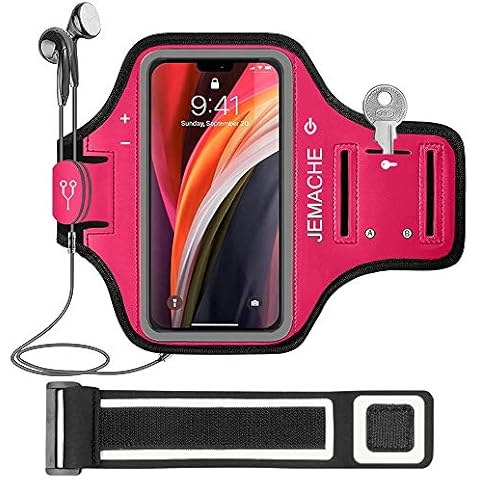 iPhone 13 Mini, 12 Mini Armband, JEMACHE Water Resistant Gym Workouts Running Phone Arm Band for iPhone 13Mini, 12Mini (Rose) Cover
