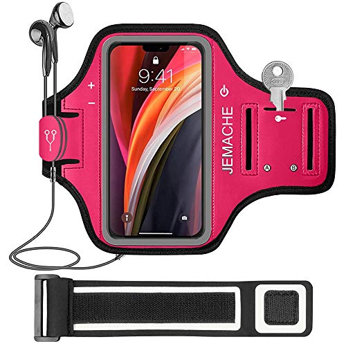 iPod Touch 5th / 6th Generation Armband, JEMACHE Gym Running/Exercise/Workout Sport Arm Band Case for iPod Touch 5/6 Generation with Card/Key Holder (Rosy)