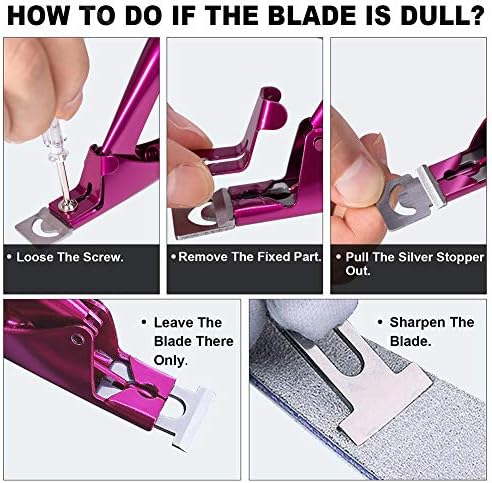 Elegant Violet Red Premium Adjustable Stainless Steel Artificial Acrylic Fake False Nail Tip Clipper Cutter Trimmer Manicure Pedicure Sharp Blade Clip Tool For Salon Home Nail Art Beauty Design DIY