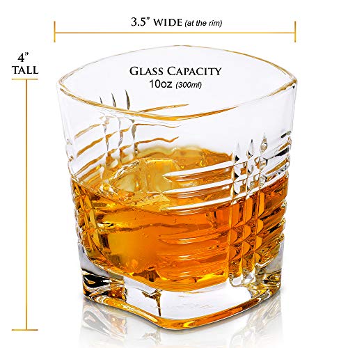 Maketh The Man Crystal Whiskey Glass Set - Premium 10Oz Bourbon Glasses, Old Fashioned Whiskey Glasses & Scotch Glasses. Double Old Fashioned Glass For Whisky & Other Liquors. #TOP3