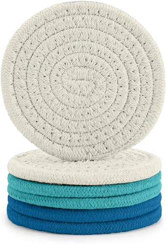 Knit Drink Coasters Set (6 Pcs)