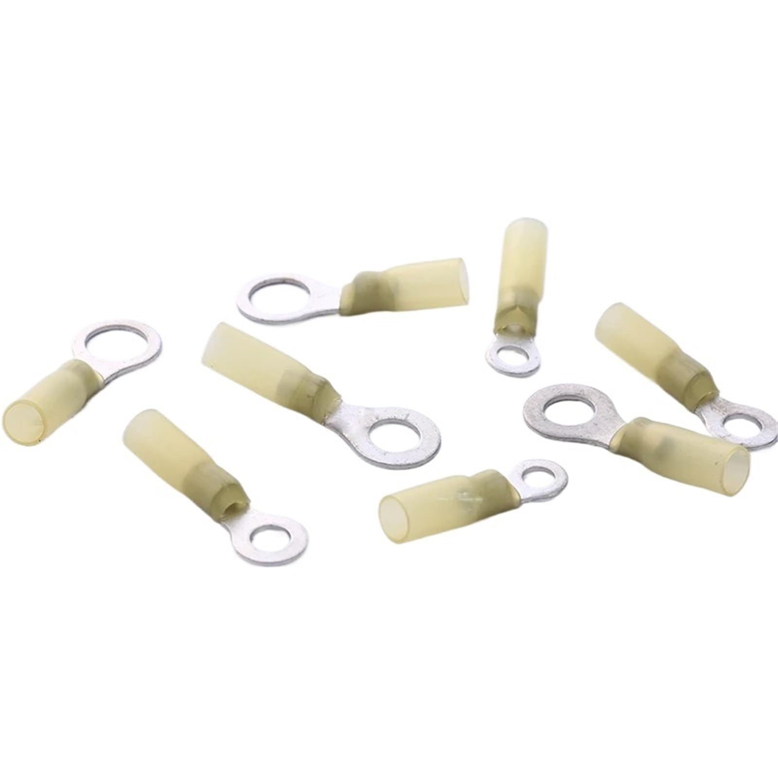 Terminal termorretráctil aislado conector de Cable eléctrico 12-10 AWG anillo amarillo M4 M5 M6 M8 M10 M12 Para Engarzar Bricolaje y Electricistas